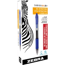 Zebra Sarasa&trade; dry X20 Retractable Gel Pens 0.7mm Blue 12/box