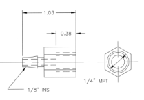Nipple- 1/8ins X 1/4 Fpt Steel