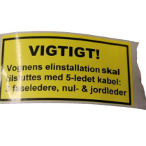 SIGN 60X120 MM REGARDING ELECT