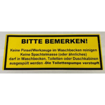 Decal, Do Not Clean BrushesGER