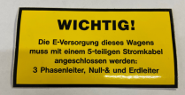 Decal, Electr. Conn. 400V  GER