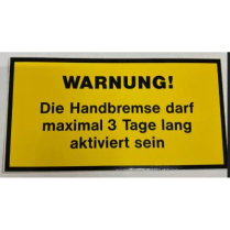 Decal, Handbrake Warning GER