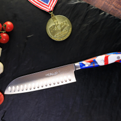F.Dick Premier Plus Santoku Knife 7" GoForGold RWB Edition