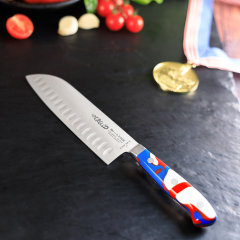 F.Dick Premier Plus Santoku Knife 7" GoForGold RWB Edition