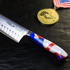 F.Dick Premier Plus Santoku Knife 7" GoForGold RWB Edition