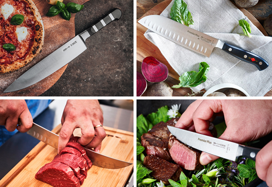 Various types of FDick knives shown in an image grouping