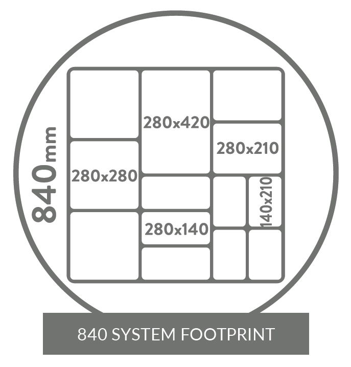 Dalebrook 840 system footprint diagram image
