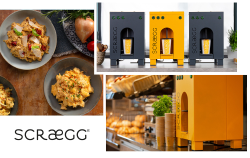 Scraegg product images and company logo