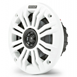Haut-parleurs marins coaxiaux Kicker - S&eacute;rie KM44, 4 "2 voies, 300 W de cr&ecirc;te (100 W RMS), 1/2" tweeter, avec couvercles de grille interchangeables blancs et anthracite