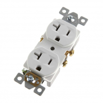 PRISE AC DOUBLE 20A 125V BLANC