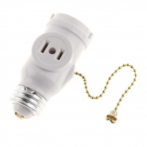 DOUILLE A 2 PRISES AVEC CHAINE