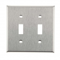 PLAQUE INOX INTERRUPTEUR DOUBLE