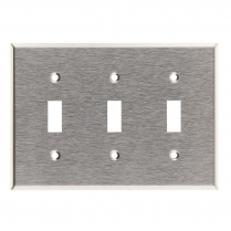 PLAQUE INOX INTERRUPTEUR TRIPLE