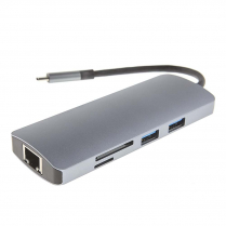 HUB USB-C HDMI+CR+RJ45+3.0