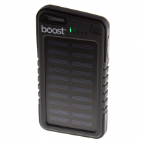 Chargeur solaire portable Boost, batterie de 4000 mAh avec 2 ports USB et lampe de poche DEL, r&eacute;sistant &agrave; l'eau et aux chocs.