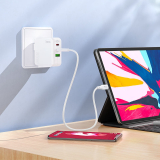 HOCO C115 Chargeur Mural 65W GaN &ndash; 2&times;USB-C + USB-A (Recharge Rapide)