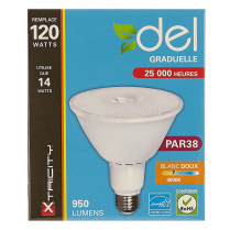 PAR38 14W 120V BLANC DOUX 3000K GRADUEL