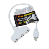 ADAPTATEUR TRI-TAP 2 PIEDS 14/3 SJTW BLANC