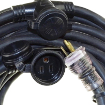 RALONGE 50' 12/3 SJTW PRISES MULTIPLES NOIR