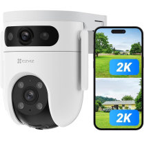 CAM EXT DOUBLE OBJECTIF 2K(3MP) PANORAMIQUE ET PAN&TILT