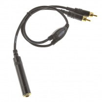 Cable 1 pied - femelle 1/4 mono a 2 fiches RCA