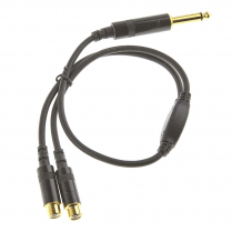 Cable 1 pied - fiche 1/4 mono a 2 fiches RCA