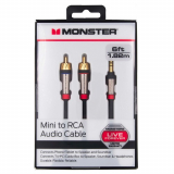 Monster&reg; 3.5 mm to Two RCA Male Stereo Audio Y-Cable 6 ft