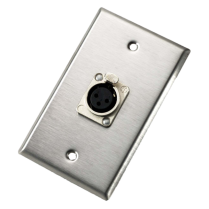PLAQUE MURALE INOX SIMPLE XLR FEMELLE - NEUTRIK