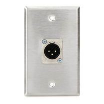PLAQUE MURALE INOX SIMPLE XLR M&Acirc;LE - NEUTRIK