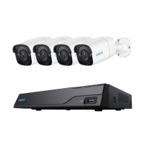 KIT DE 4 CAM&Eacute;RAS BULLET IP 2K+ 5MP POE AVEC IA &mdash; 2TB - Reolink