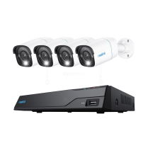 KIT DE 4 CAM&Eacute;RAS BULLET IP 4K 8MP POE AVEC IA &mdash; 2TB