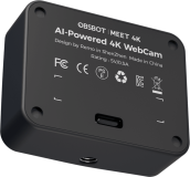 CAM&Eacute;RA OBSBOT - 4K/30FPS & 1080P/60FPS - AUTO-CADRAGE ET RECONNAISSANCE IA