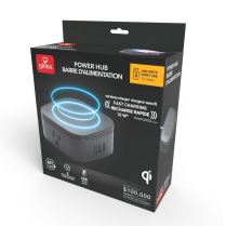 MULTIPRISE ELECTRIQUE A 2 PRISES ET 3 USB NOIR GLOBE