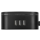 MULTIPRISE ELECTRIQUE A 2 PRISES ET 3 USB NOIR GLOBE