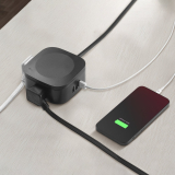 MULTIPRISE ELECTRIQUE A 2 PRISES ET 3 USB NOIR GLOBE