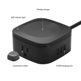 MULTIPRISE ELECTRIQUE A 2 PRISES ET 3 USB NOIR GLOBE
