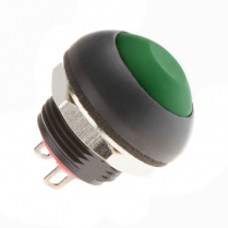 Commutateur &agrave; bouton-poussoir, (Marche)-Arr&ecirc;t, Vert, Rond, S&eacute;rie M, SPST, 13,6 mm