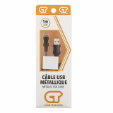 METALIC LIGHTNING USB CABLE 1M