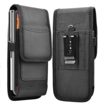 UNIVERSAL VERTICAL NYLON BELT POUCH WITH METAL CLIP