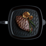 AMT AE285BBQ BBQ Pattern Square Grill Pan, 28cm (11") Diameter