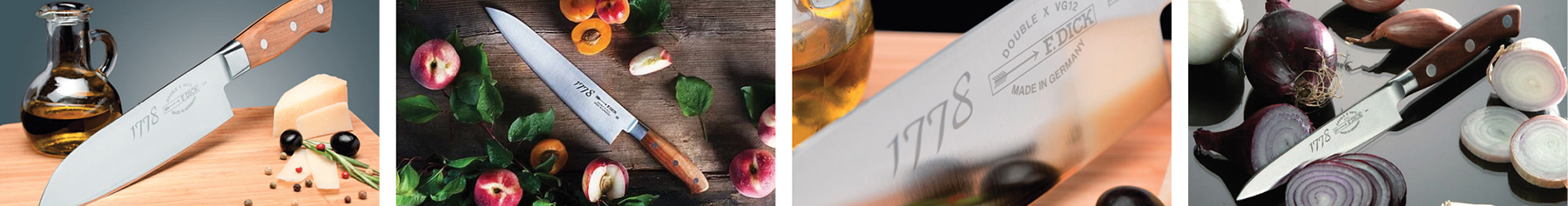 F.Dick 1778 series knives displayed in a banner style image