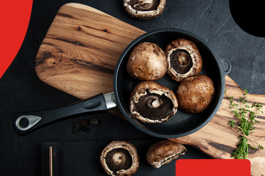 AMT braise pan cooking large mushrooms