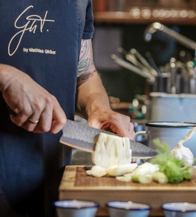 Professional chef using an FDick Dark Nitro knife