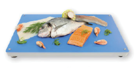 Profboard shown with blue sheet used for fish