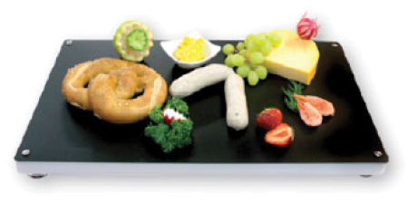 Profboard shown with black sheet used for serving