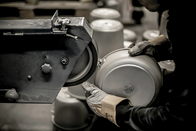 AMT pan being manufactured on the factory floor