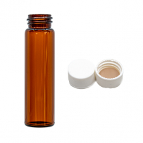 Vial & Cap 10mL AM 15mm WHT Closed PTFE/F217