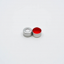 Cap Crimp 8mm Seal Silver Red PTFE/ Sil E-Z Pierce