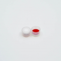 Cap Snap 8mm CLR Red PTFE/WHT Sil Rub Slit
