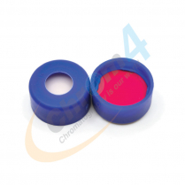 Cap Snap 11mm Blue Red PTFE/WHT Sil 0.04" Slit